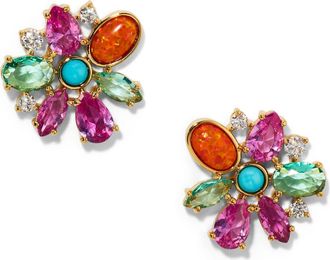 Nadri Frieda Floral Stud Earrings in Gold at Nordstrom