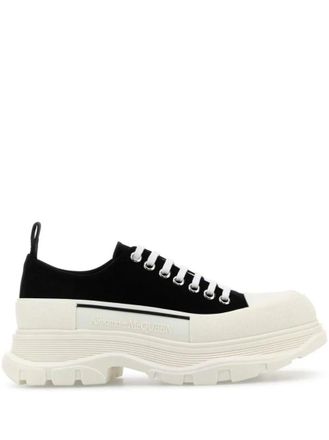 Alexander McQueen BlackWhite Lace Up Sneakers