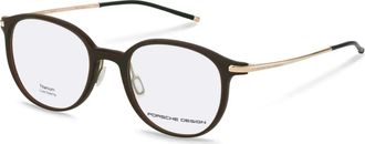 Porsche Design Mens 51mm Brown Eyeglasses P8734-51E000