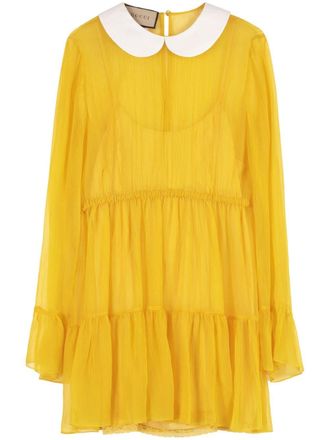 Gucci Chiffon mini-jurk - Geel