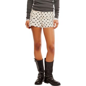 Free People Ana Polka Dot Micro Shorts in Spring White Combo at Nordstrom, Size 10