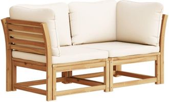 vidaXL Sof&aacute; De Jard&iacute;n 2 Plazas Con Cojines Madera Maciza De Acacia Vidaxl