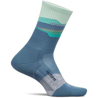 Feetures Trail Max Cushion Mini Crew Socks Blue S