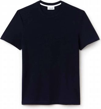 Lacoste Mens Graphics Jersey Padded Croc Reg Fit T-Shirt In Navy Blue