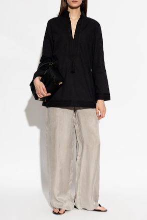 Emporio Armani Wide-leg Trousers, Womens, Beige