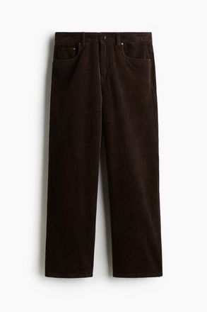 H&M Cordhose in Relaxed Fit - Dunkelbraun