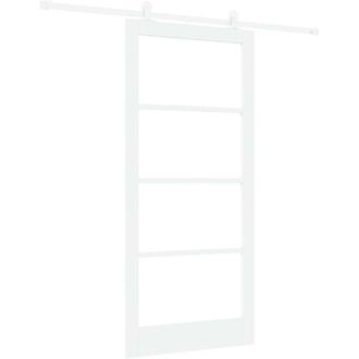 vidaXL Puerta Deslizante Orkdal Blanco 93 X 202 Cm Madera Y Metal Vidaxl