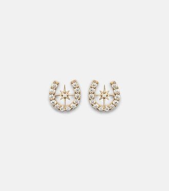 Sydney Evan Horseshoe Starburst 14kt gold (585/1000) stud earrings with diamonds