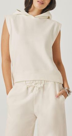 Splendid Greta Terry Sleeveless Hoodie in Shell White at Nordstrom, Size X-Small