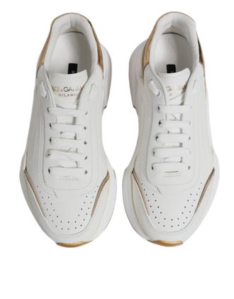 Dolce & Gabbana Womens White Gold Daymaster Low Top Sneakers Shoes Pl+pu+83lf
