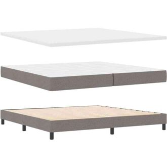 vidaXL Cama Box Spring Con Colch&oacute;n Con Colch&oacute;n Taup&eacute; 200 X 200 Cm Tela Vidaxl