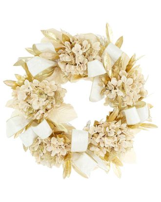 Creative Displays Inc. Handcrafted 26In Holiday Wreath Arranged With Hydrangeas & Bows