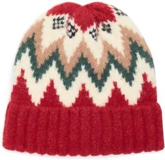 BCBGeneration Harbor Fair Isle Beanie in Red at Nordstrom Rack