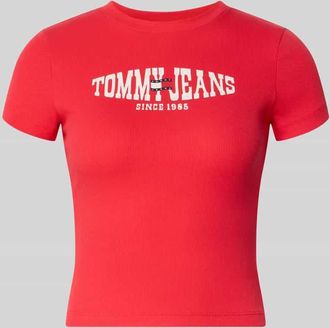 Tommy Jeans Slim Fit T-Shirt aus Baumwoll-Mix in Rot, Gr&ouml;&szlig;e XL