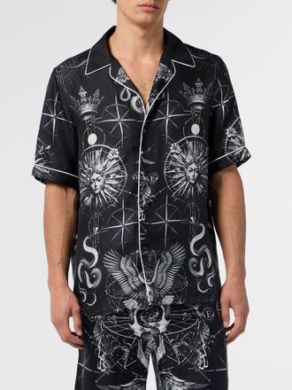 Philipp Plein Graphic-Print Short-Sleeved Cotton Bowling Shirt