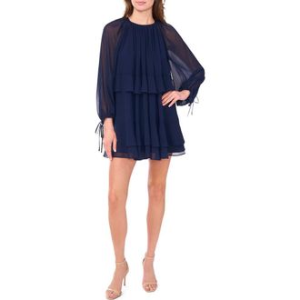 Parker The Ivonne Long Sleeve Minidress in Classic Navy at Nordstrom Rack, Size 12