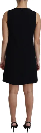 Dolce & Gabbana Black Viscose Stretch A-line Shift Mini Womens Dress