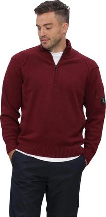 C.P. Company C.p. Company - Lambswool GRS Half Zip Sweater - Heren - Truien - Rood - Maat: M Wol