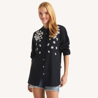 Nautica Womens Linen Tunic