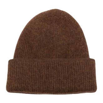 Jacquemus Logo-patch Ribbel Muts - Dames - Hoeden - Bruin - ONE Size - Katoen - Accessoires