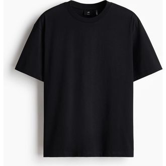 H&M Coolmax Relaxed Fit T-shirt in Black at Nordstrom, Size Xx-Large