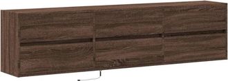 vidaXL Vidaxl - tv Wall Cabinet with led Brown Oak 180x31x45 cm