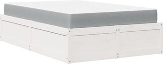 vidaXL Vidaxl - Cama Con Colch&oacute;n Madera Maciza De Pino Blanco 140x190 Cm