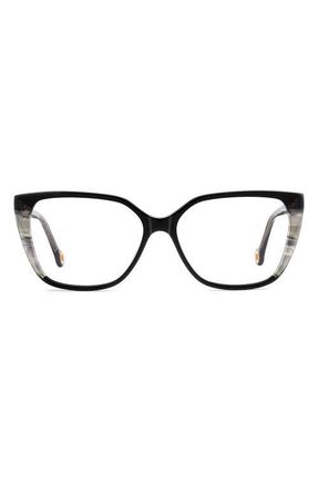 Carolina Herrera 55mm Cat Eye Optical Glasses in Black at Nordstrom