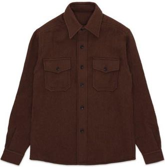 Fortela Kenny Wool Overshirt in Brown at Nordstrom, Size Medium Eu