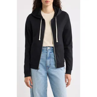 Marine Layer Afternoon Full Zip Hoodie in Black at Nordstrom, Size Xx-Large