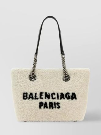 Balenciaga shopping s faux fur shoulder bag