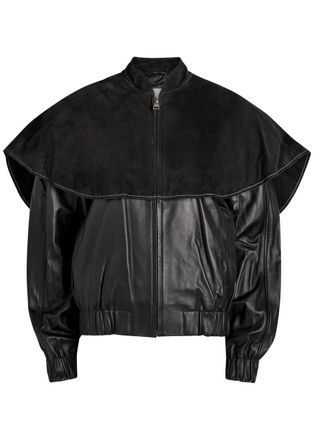 J.W.Anderson Cape-effect Leather Jacket - Black - S (UK8-10 / S)