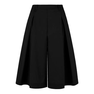 Bomboogie Pantalones de Corte Ancho en Sat&eacute;n de Algod&oacute;n - Trousers - Mujer - Negro - L