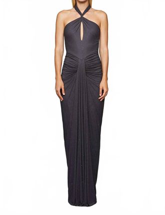 Et Ochs Karina Maxi Halter Gown In Charcoal