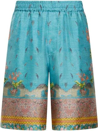 Pierre-Louis Mascia Aloe Zijde Shorts - Dames - Korte Broeken - Blauw - XS - Korte Broeken