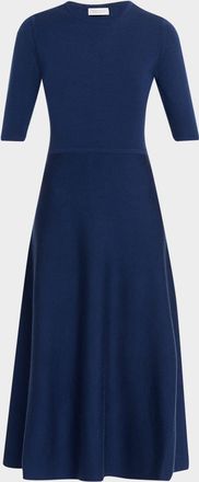Gabriela Hearst Seymore Heathered Wool-Cashmere Knit Midi Dress