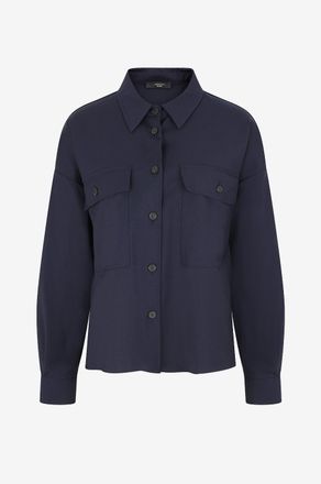 Max Mara Kurzes Overhemd mit Hemdkragen aus reiner Schurwolle Mulino