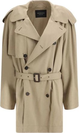 Balenciaga Cotton Trench Coat - Dames - Trenchcoats - Beige - XS - Katoen - Jassen