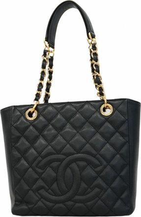 Chanel Black Grained Calfskin Tote Bag (Pre-Owned)