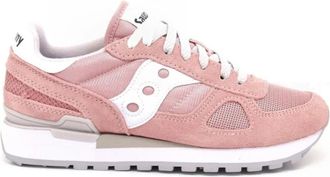 Saucony Originele Shadow Roze Sneakers met Witte Inzetstukken - Dames - Sneakers - Roze - 36 EU - Schoenen