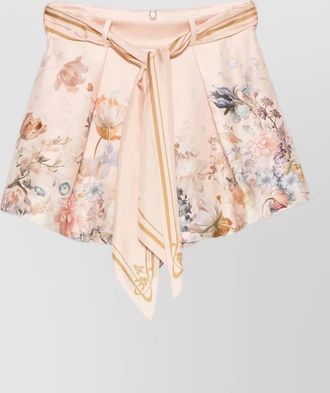 Zimmermann silk printed high-rise wide-leg shorts