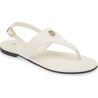 BOSS Millie Slingback Sandal in Open White at Nordstrom, Size 12