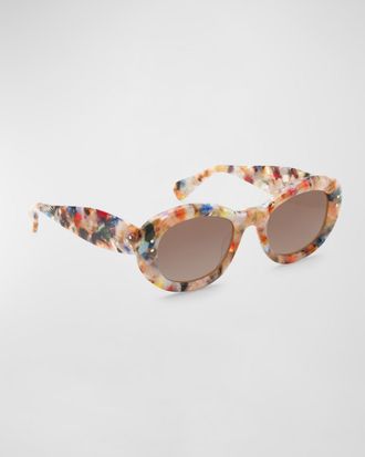 Krewe Margaret Acetate Oval Sunglasses