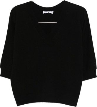 Tabaroni Cashmere Deep V-Neck Cashmere Sweater With Relaxed Fit