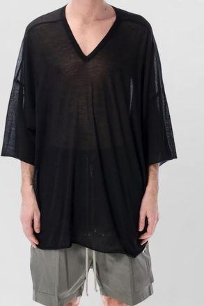 Rick Owens jumbo v neck cotton jersey t shirt