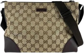 Gucci Pre-owned GG Canvas Schoudertas - unisex - Vintage Schoudertas - Bruin - ONE Size - Leer - Vintage