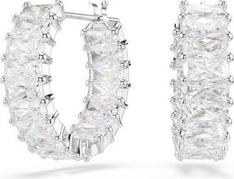 Swarovski Matrix Inside Out Hoop Earrings in Rhodium/White at Nordstrom