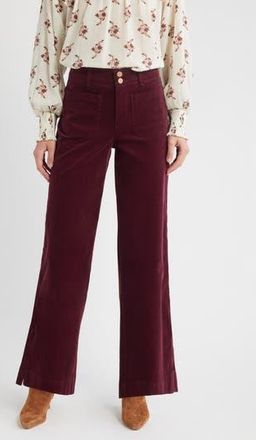 Wit & Wisdom Emma Wide Leg Corduroy Pants in Plum at Nordstrom Rack, Size 12
