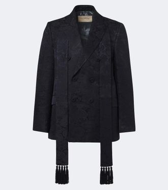 Valentino Floral jacquard linen and silk blazer