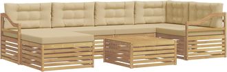 vidaXL Conjunto De Sof&aacute;s De Exterior 7 Uds. Y Beige Vidaxl